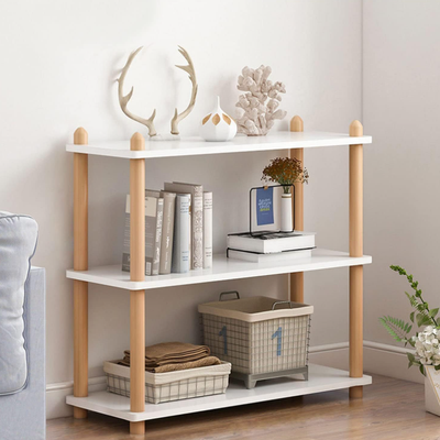 3-Tier Wooden Shelf Bookcase - Modern Open Bookshelf, Free Standing Storage Rack, Multifunctional Display Stand for Home and Office - 11.8" x 31.5" x 31.5"/White